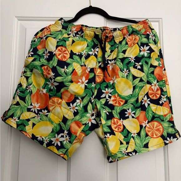 EUC Old Navy Citrus Burst Men's Swim Trunks - Picture 3 of 6